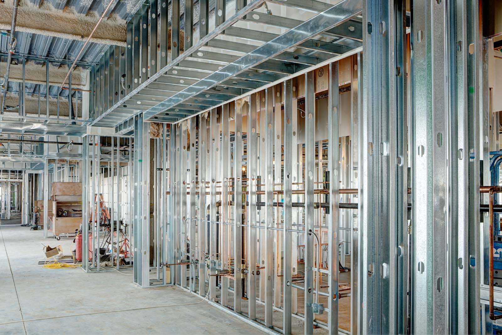 Metal framing for interior walls and remodeling projects